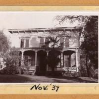 Black and white image of the ranch house, caption November 1939